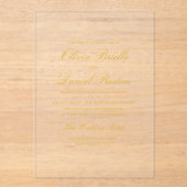 Elegante Moderne Minimalistische Hochzeit Acryleinladungen (Vorderseite)