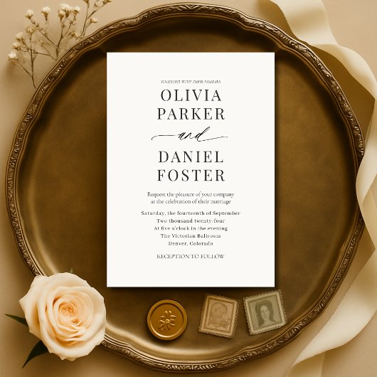 Elegante Moderne Minimalistische Hochzeit Einladung