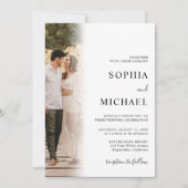 Elegante Moderne Minimalistische Hochzeit mit 2 Fo Einladung (Vorderseite)