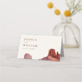 Elegante Moderne Minimalistische Hochzeit Platzkarte (Rückseite)