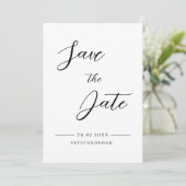 Elegante moderne Minimalistische Hochzeit retten d Save The Date (Stehend Vorderseite)