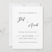Elegante moderne Minimalistische Hochzeit retten d Save The Date (Rückseite)