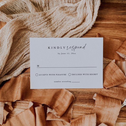 Elegante, moderne Minimalistische Hochzeit RSVP Karte