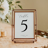 Elegante Moderne Minimalistische Hochzeit Schwarz- Tischnummer