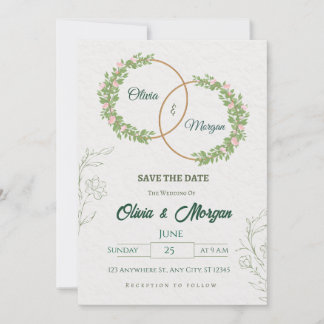 Elegante moderne minimalistische Hochzeitseinladun Einladung
