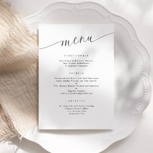 Elegante moderne Minimalistische Hochzeitsempfehlu Menükarte