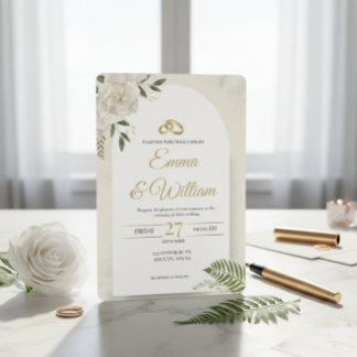 Elegante & moderne minimalistische Hochzeitsfolien Folieneinladung