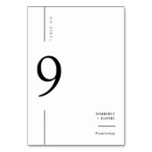 Elegante, moderne, Minimalistische Hochzeitssitze Tischnummer (Rückseite)