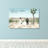 Elegante Moderne Minimalistische Hochzeitsstiftung Leinwanddruck (Insitu (Holzboden))