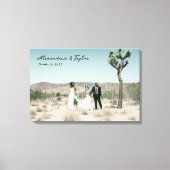 Elegante Moderne Minimalistische Hochzeitsstiftung Leinwanddruck (Vorderseite)