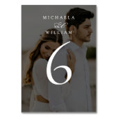 Elegante Moderne Minimalistische Kalligraphie Hoch Tischnummer (Rückseite)