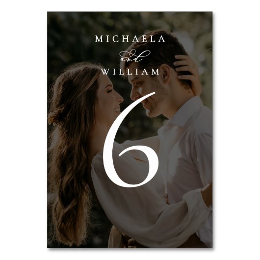 Elegante Moderne Minimalistische Kalligraphie Hoch Tischnummer (Vorderseite)