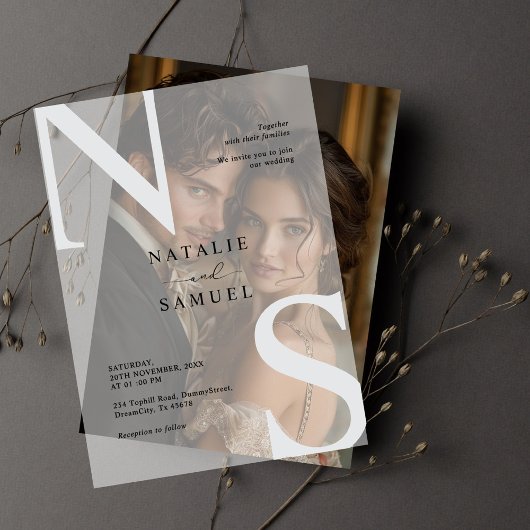 Elegante moderne Minimalistische kühne Initialen H Pergament Einladungen