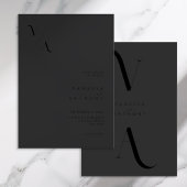 Elegante Moderne Minimalistische Matte Black Weddi Einladung
