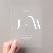 Elegante Moderne Minimalistische Mattierte Hochzei Acryleinladungen (Insitu (Handheld))