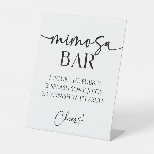 Elegante Moderne Minimalistische Mimosa Bar Sockelschild (Vorderseite)