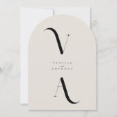 Elegante moderne Minimalistische Mongram Arch Wedd Einladung (Vorderseite)