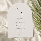 Elegante moderne Minimalistische Mongram Arch Wedd Einladung