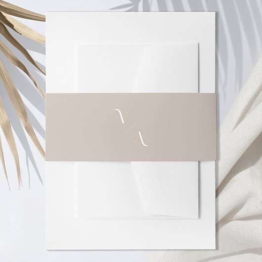 Elegante moderne Minimalistische Monogramm-Hochzei Einladungsbanderole