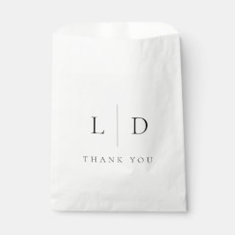 Elegante moderne Minimalistische Monogramm-Hochzei Geschenktütchen