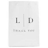Elegante moderne Minimalistische Monogramm-Hochzei Mittlere Geschenktüte (Vorderseite)