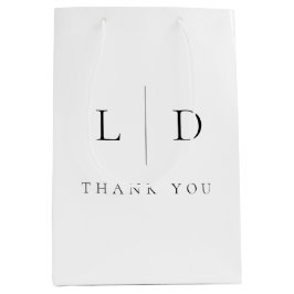 Elegante moderne Minimalistische Monogramm-Hochzei Mittlere Geschenktüte