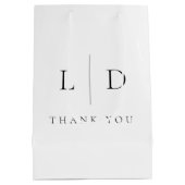 Elegante moderne Minimalistische Monogramm-Hochzei Mittlere Geschenktüte (Rückseite)