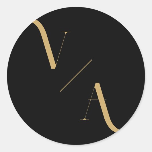 Elegante moderne Minimalistische Monogramm-Hochzei Runder Aufkleber (Vorderseite)