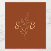 Elegante moderne Minimalistische Monogramm-Hochzei Weinetikett (Einzelnes Label)