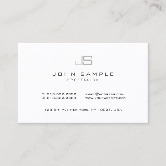 Elegante moderne Minimalistische Monogramm-Vorlage Visitenkarte (Vorderseite)