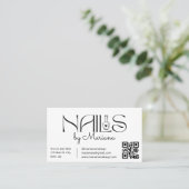 elegante moderne minimalistische QR-Code-Nägel-Kün Visitenkarte (Stehend Vorderseite)