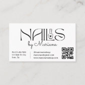 elegante moderne minimalistische QR-Code-Nägel-Kün Visitenkarte (Vorderseite)