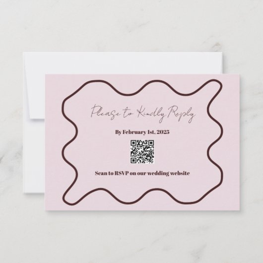 Elegante moderne Minimalistische QR-Hochzeit RSVP Karte (Rückseite)