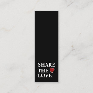 Elegante moderne Minimalistische Rote Herzkarte Mini Visitenkarte