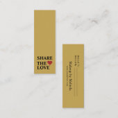 Elegante moderne Minimalistische Rote Herzkarte Mini Visitenkarte (Vorne/Hinten)