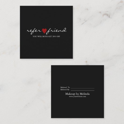 Elegante moderne Minimalistische rote Quadratische Visitenkarte (Vorne/Hinten)