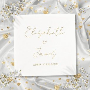 Elegante moderne minimalistische Schrift Hochzeit Serviette