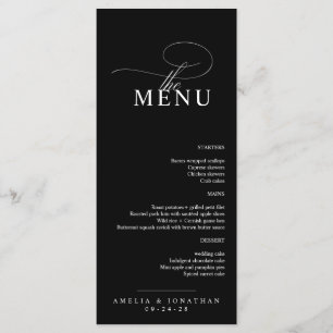 Elegante moderne minimalistische Schrift Hochzeits Menükarte