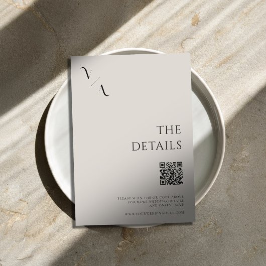 Elegante moderne Minimalistische Schwarz-Elfenbein Begleitkarte