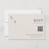 Elegante moderne Minimalistische Schwarz-Elfenbein RSVP Karte (Vorderseite)