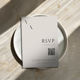 Elegante moderne Minimalistische Schwarz-Elfenbein RSVP Karte