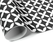Elegante moderne Minimalistische Schwarz-Weiß-Geom Geschenkpapier (Rolleneckpunkt)