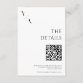 Elegante Moderne Minimalistische Schwarz-Weiß-Hoch Begleitkarte (Vorderseite)