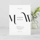 Elegante Moderne Minimalistische Schwarz-Weiß-Hoch Einladung (Stehend Vorderseite)