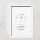 Elegante Moderne Minimalistische Schwarz-Weiß-Hoch Einladung (Vorderseite)