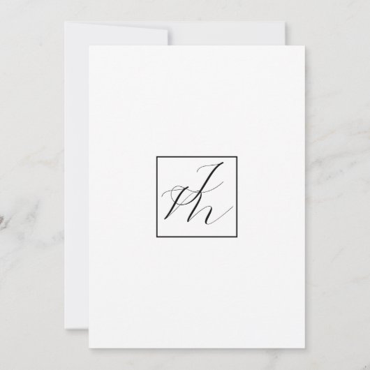 Elegante Moderne Minimalistische Schwarz-Weiß-Hoch Einladung (Rückseite)