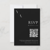 Elegante Moderne Minimalistische Schwarz-Weiß-Hoch RSVP Karte (Vorderseite)