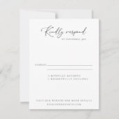 Elegante Moderne Minimalistische Schwarz-Weiß-Hoch RSVP Karte (Vorderseite)