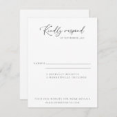 Elegante Moderne Minimalistische Schwarz-Weiß-Hoch RSVP Karte (Vorne/Hinten)
