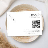 Elegante Moderne Minimalistische Schwarz-Weiß-Hoch RSVP Karte